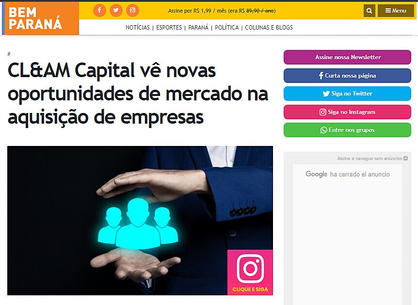 CL&AM Capital v novas oportunidades de mercado na aquisio de empresas